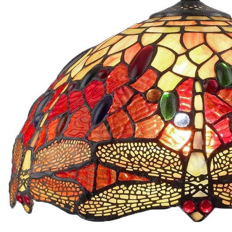 Tiffany Style Dragonfly Hanging Lamp AM1034HL14B Amora Lighting