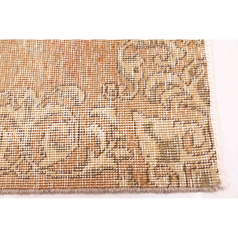 ECARPETGALLERY Hand-knotted Antalya Vintage Tan Wool Rug - 2'4 x 12'8