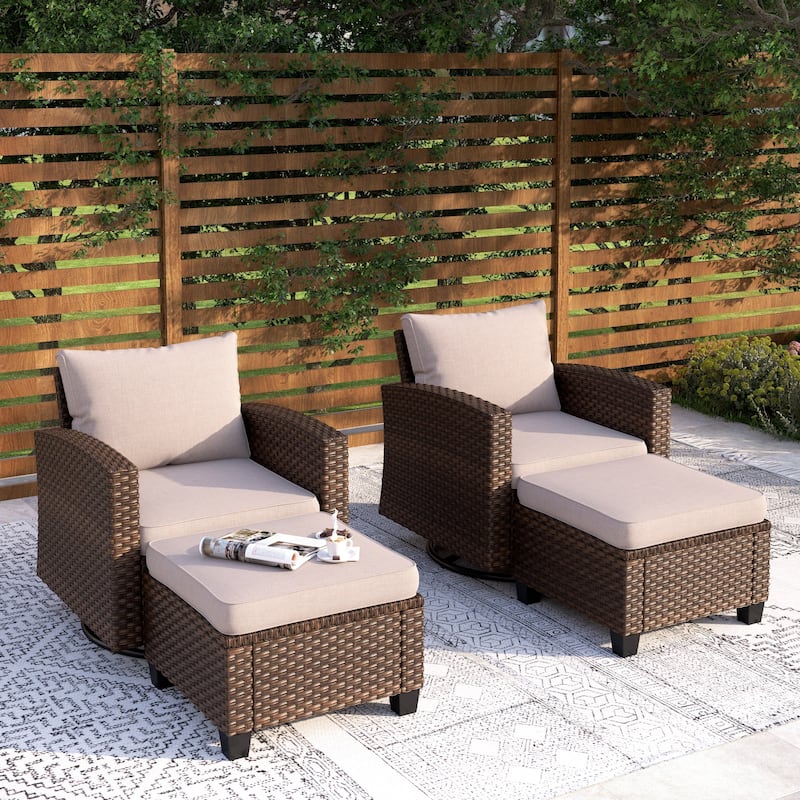 5/9-Seat Patio Furniture Wicker Rattan Outdoor Deep Seating Sectional Sofa Large Conversation Set