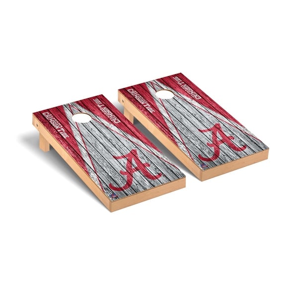slide 2 of 5, Alabama Crimson Tide Triangle Cornhole Board Set Include Carrying Case