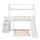 preview thumbnail 16 of 30, Twin over Twin Bunk Bed with Slide, Storage Steps & Playhouse Design