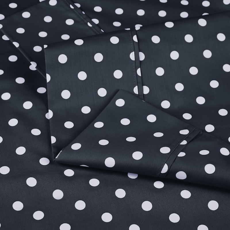 Superior Thread Count 600TC Cotton Blend Polka Dot Bed Sheet Set