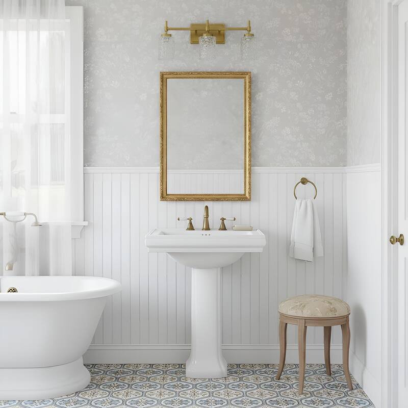 Acroma Dimmable Bathroom Vanity Light with Water Ripple Clear Shade