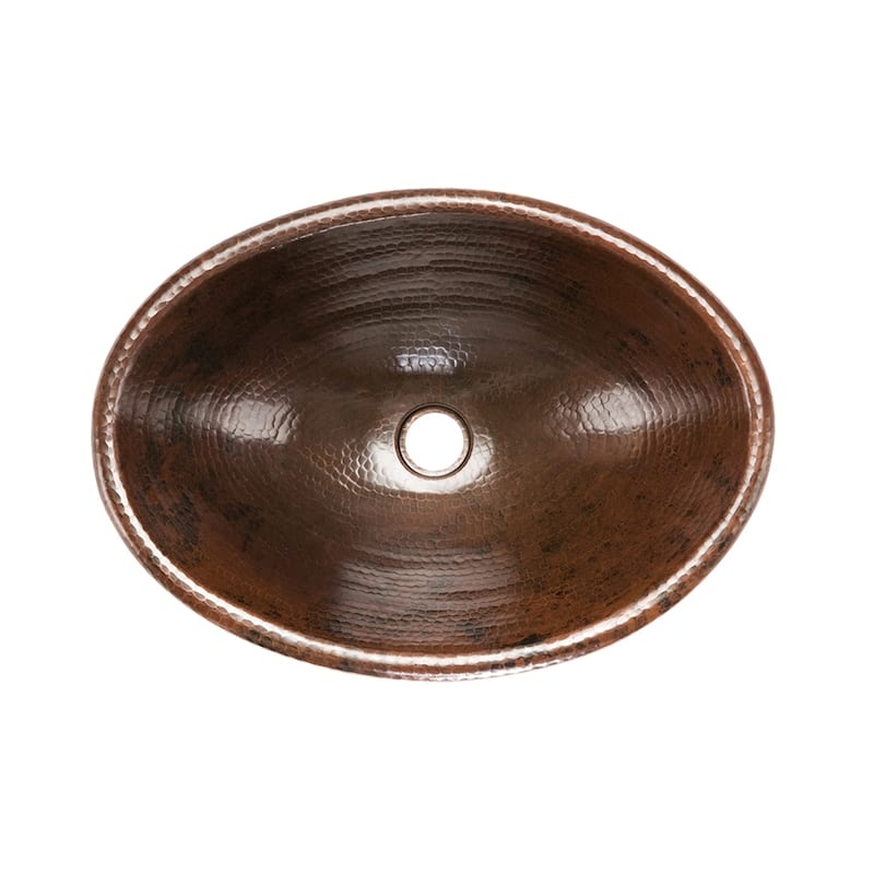 19-in Oval Self Rimming Hammered Copper Sink (LO19RDB)