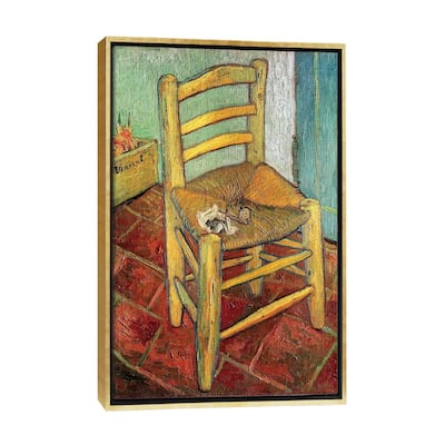 iCanvas "Vincent's Chair, 1888" by Vincent van Gogh Framed Canvas Print