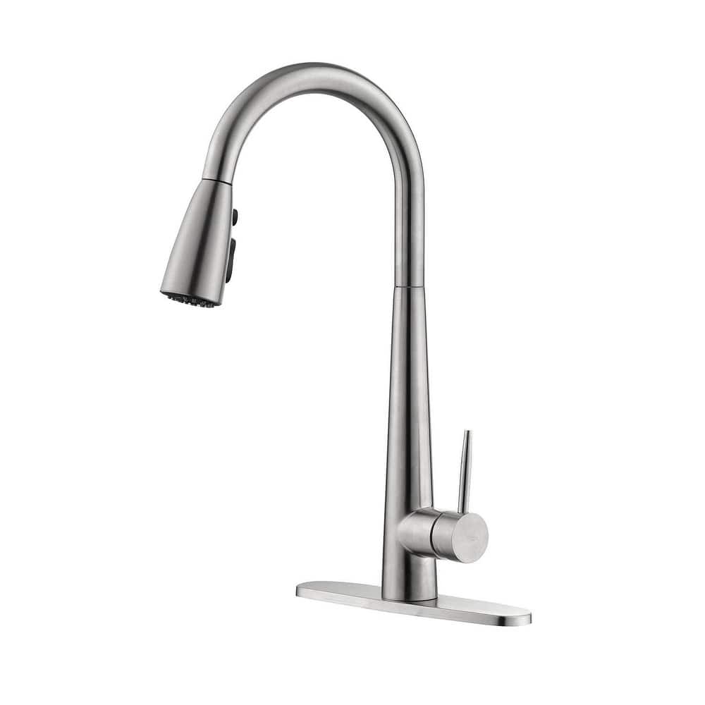 Single Handle Stainless Steel Kitchen Sink Faucet With Pull Down Sprayer