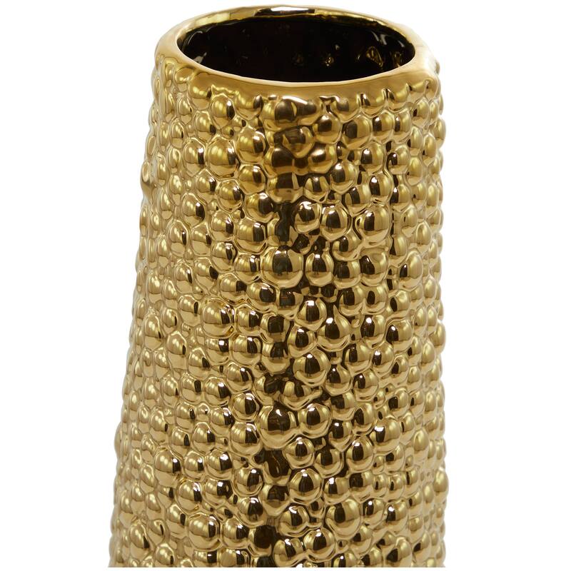 Minimalist Ceramic Modern Tall Vase with Bubble Texture - Silver, Black, Gold, White