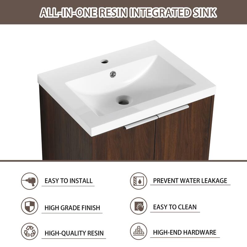Bathroom Vanity With Sink In 24/30/36 Inch, Floating Bathroom Vanity With Soft Close Door