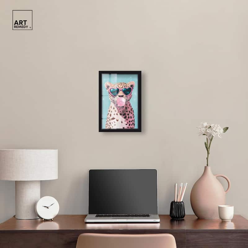 Pastel Cheetah Bubblegum Shadowbox by Art Remedy