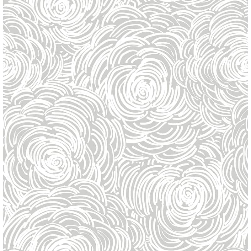 A-Street Prints Celestial Grey Floral Wallpaper