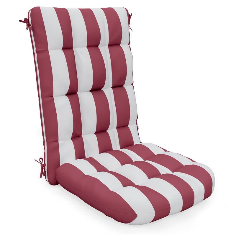 Outdoor Removable Rocking Chair Cushions Of Adirondack Chair - Red and white stripes
