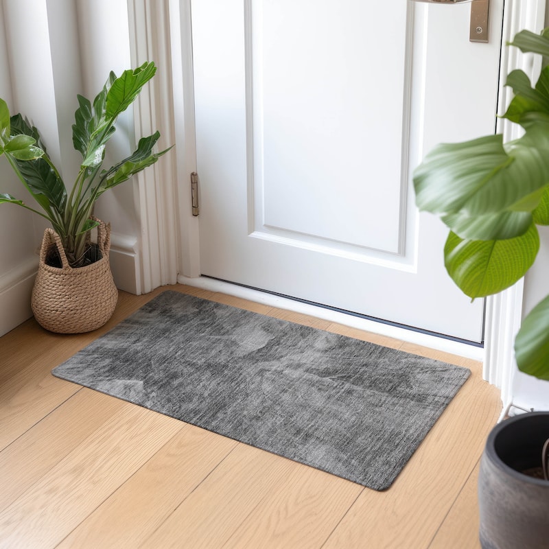 Machine Washable Indoor/ Outdoor Chantille Contemporary Splash Rug - Gray - 1'8" x 2'6"