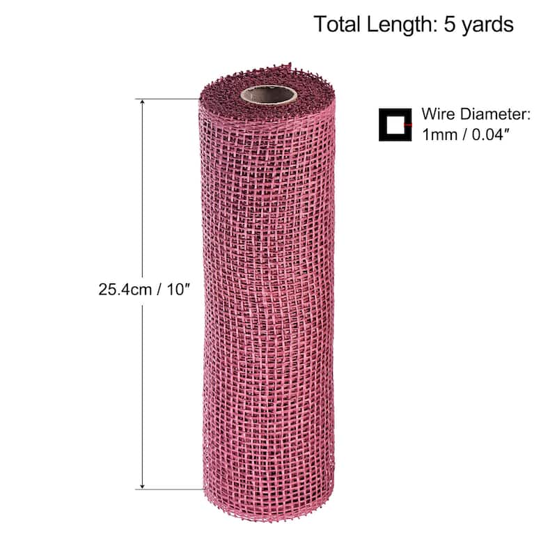 1 Roll PP Burlap Mesh 10" x 5 Yard Decorative Wreath Wrapping Ribbon - Burgundy