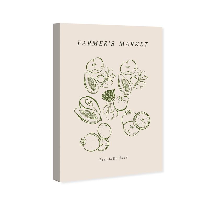 Wynwood Studio Canvas Food and Cuisine Farmer Market Variety Green and Army Green Modern & Contemporary Wall Art Canvas Print