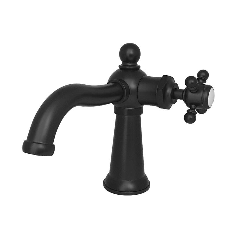 Kingston Brass Nautical Single-Handle Bathroom Faucet with Push Pop-Up - Matte Black