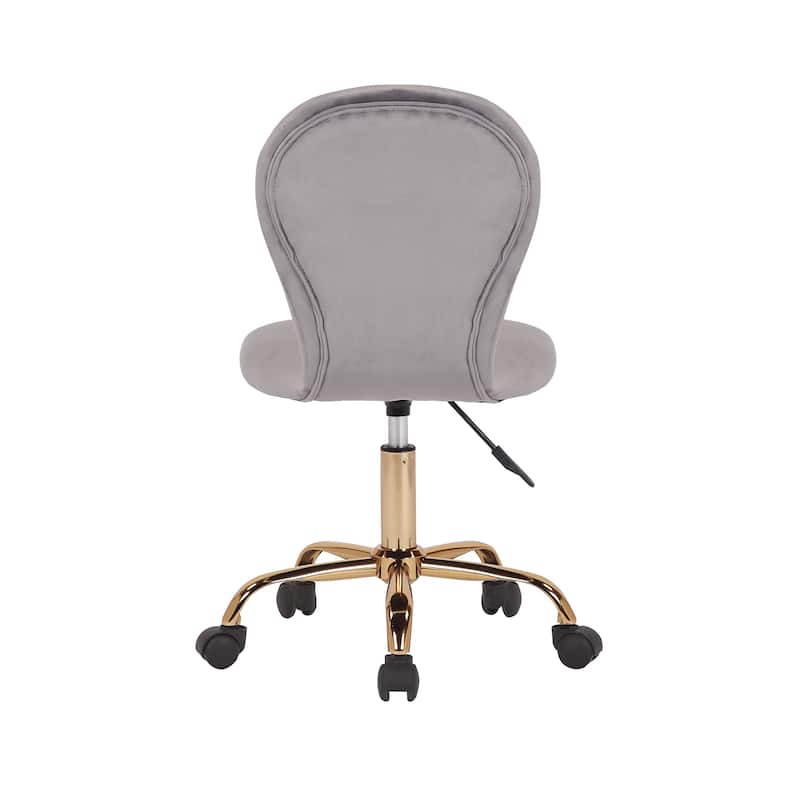 Porthos Home Evie Office Chair, Velvet Upholstery And Gold Legs