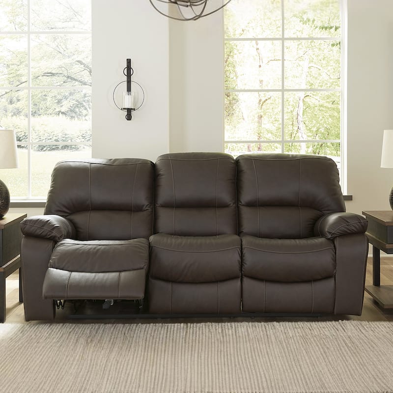 Signature Design by Ashley Leesworth Brown Reclining Power Sofa - 88"W x 41"D x 41"H - 88"W x 41"D x 41"H - Brown