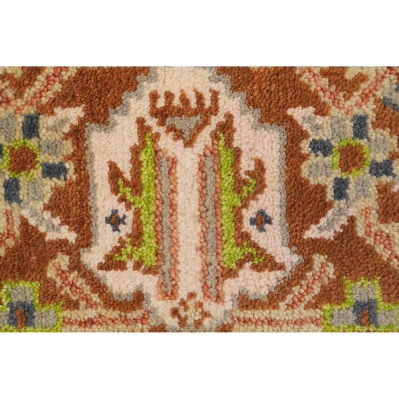 Hand Knotted Oriental 100% Wool Carpet Traditional Geometric Greys & Charcoal Viss Area Rug - 8' 11'' X 6' 0''