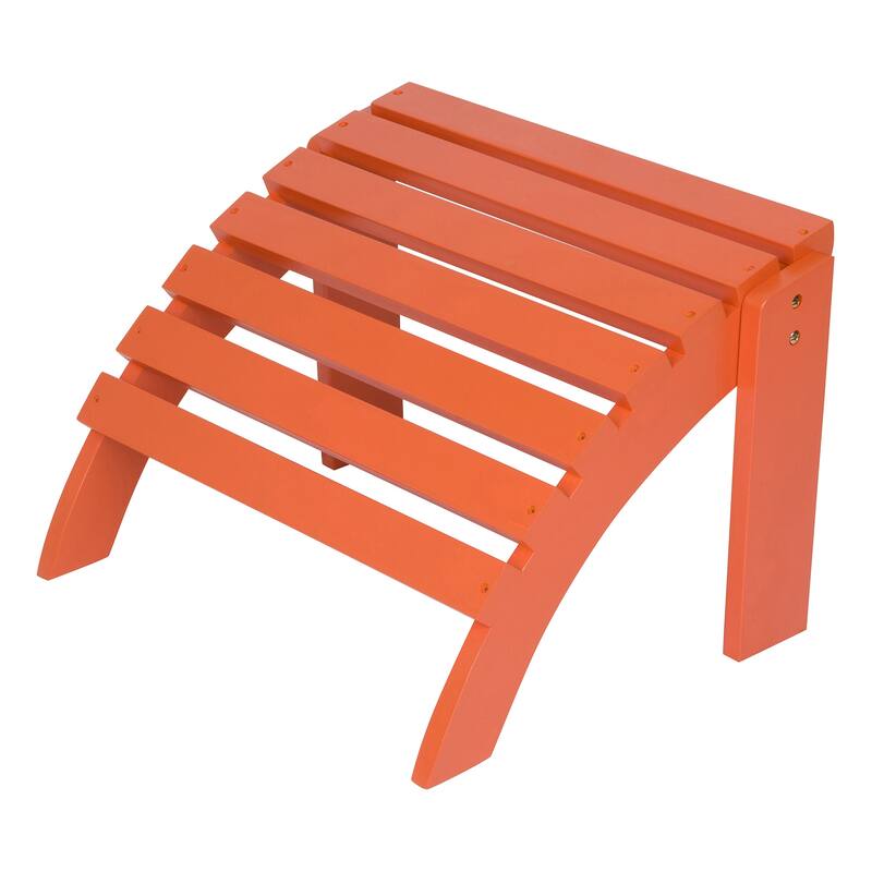 Laguna Wood Outdoor Patio Adirondack Chair Ottoman - Rust