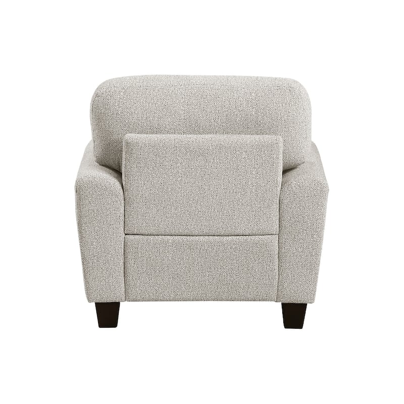 Loi Sofa Armchair with Reversible Cushion, Transitional Gray Chenille