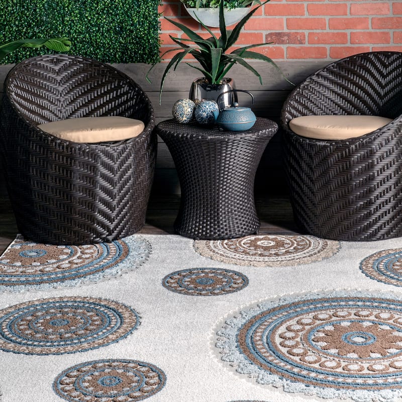 Nuloom Andi Textured Geometric Indoor/Outdoor Area Rug