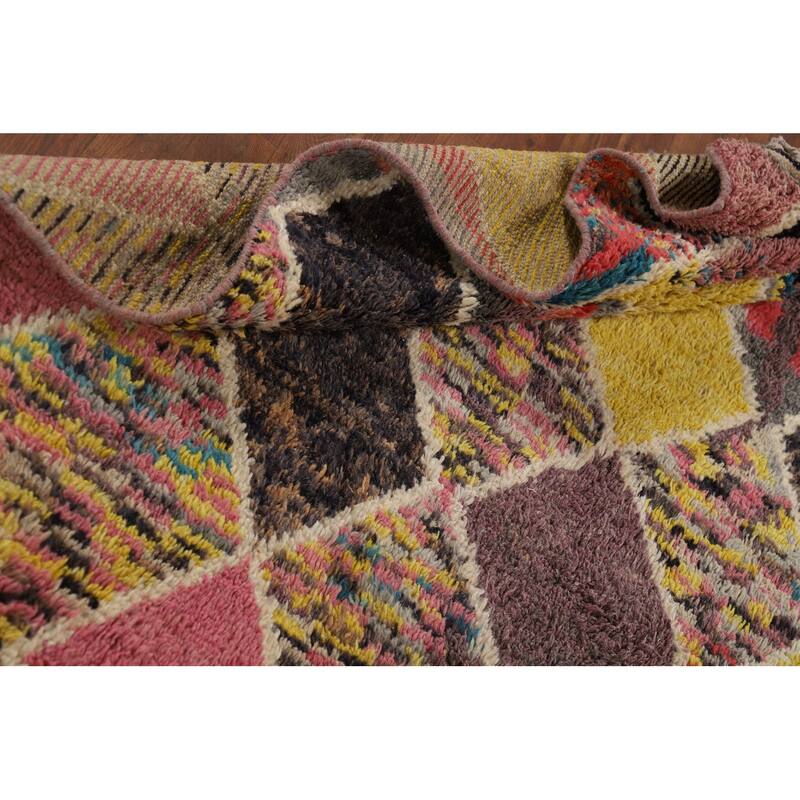 Trellis Plush Moroccan Area Rug Handmade Wool Carpet - 6'0" x 9'6"