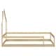 preview thumbnail 7 of 6, Natural Twin Size Pine Wood Floor Bed with House-shaped Headboard