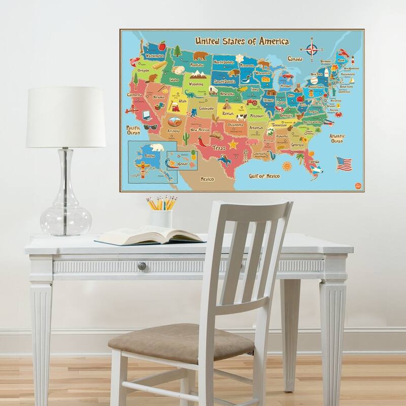 Kids USA Dry Erase Map Decal