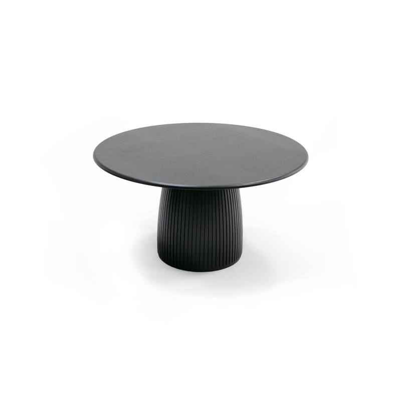 Modrest Lander Modern Mid Century Black Oak Round Dining Table