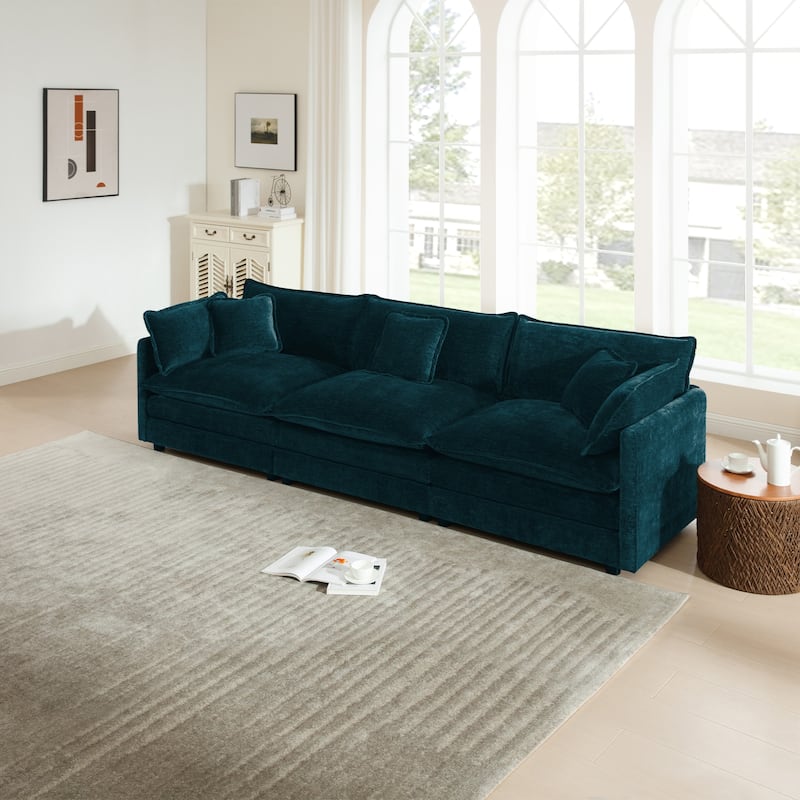 Cloud Chenille Upholstered Modular Sectional Sofa with DIY Combination Design