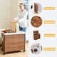 preview thumbnail 53 of 78, Laundry Hamper with Lid Rattan Basket with Removable Bags and Wheels