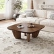 preview thumbnail 1 of 3, 39.37" Mid-Century Square Coffee Table with 4 Legs, Solid Wood Veneer