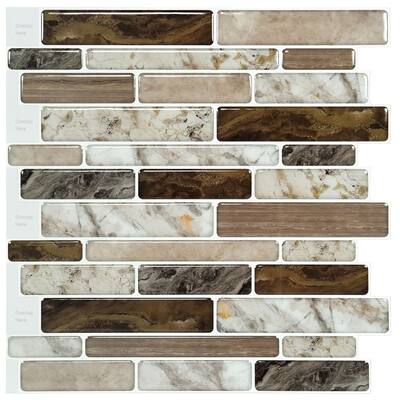 Art3d 12"x12" Vinyl Peel and Stick Backsplash Tile Marble Look(10-Pack)