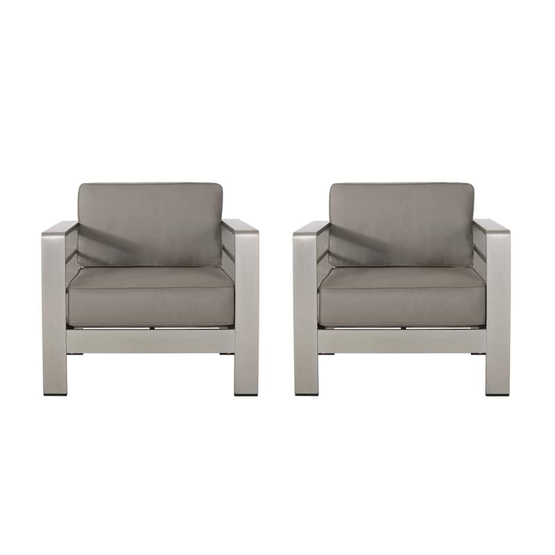 Cape Coral Outdoor Club Chairs with Optional Sunbrella Cushions (Set of 2) by Christopher Knight Home