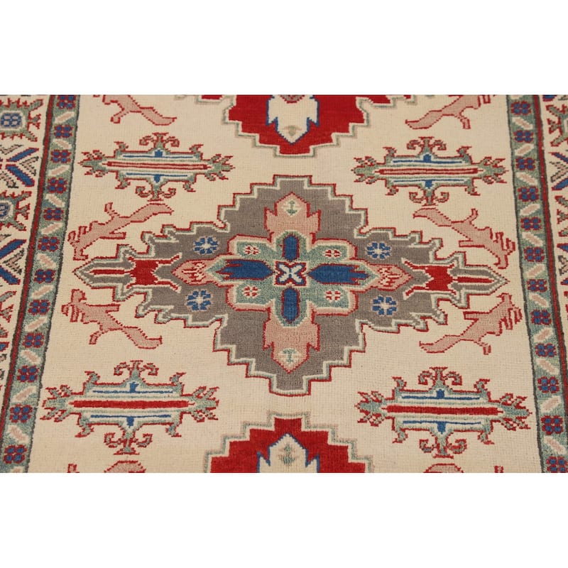 Kazak Oriental Accent Rug Hand-Knotted Wool Carpet - 3'10" x 6'1"