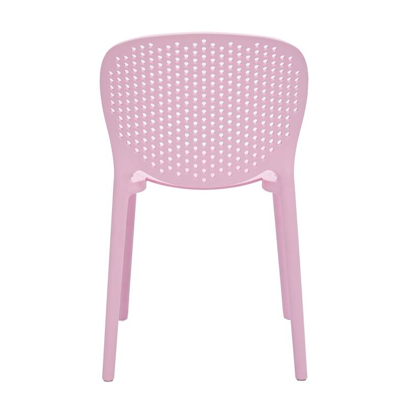 HomeRoots Set Of Four Pink Heavy Duty Plastic Juvenile Chairs - 14.00 in. x 23.00 in. x 16.00 in.