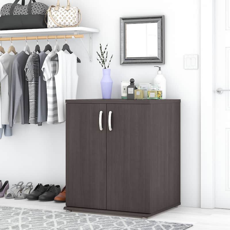 Universal Closet Organizer with Doors by Bush Business Furniture - Storm Gray