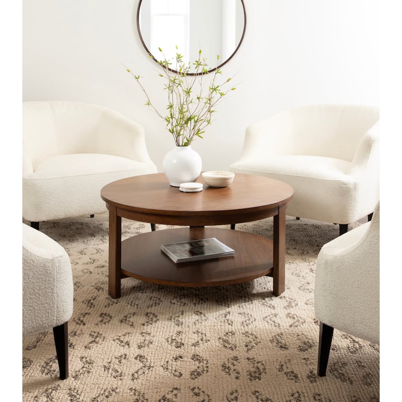 Kate and Laurel Foxford Round Wood Coffee Table