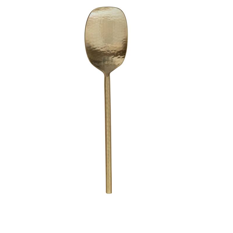 Hammered Stainless Steel Serving Spoon - 9.5"L x 2.2"W x 0.3"H - 9.5"L x 2.2"W x 0.3"H - Gold
