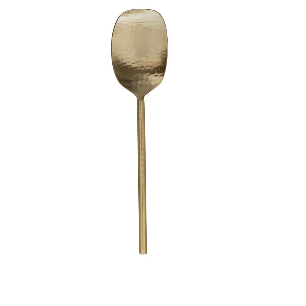 Hammered Stainless Steel Serving Spoon - 9.5"L x 2.2"W x 0.3"H - 9.5"L x 2.2"W x 0.3"H