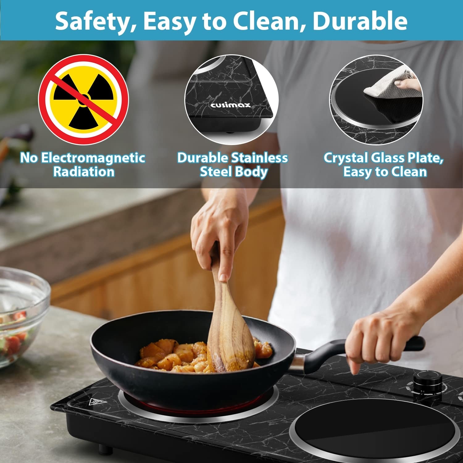 Elexnux 1800W Ceramic Electric Hot Plate for Cooking Portable Dual Control  Infrared Cooktop, Glass Plate Countertop Burner - On Sale - Bed Bath &  Beyond - 38103017