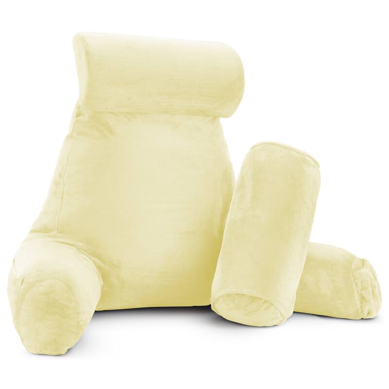Empyrean Backrest Reading Pillow with Arms - Shredded Memory Foam Back Support Bed Rest Pillow