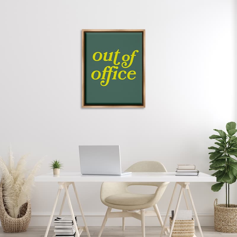 Stupell Minimal Out Of Office Framed Floater Canvas Wall Art Design By Victoria Barnes