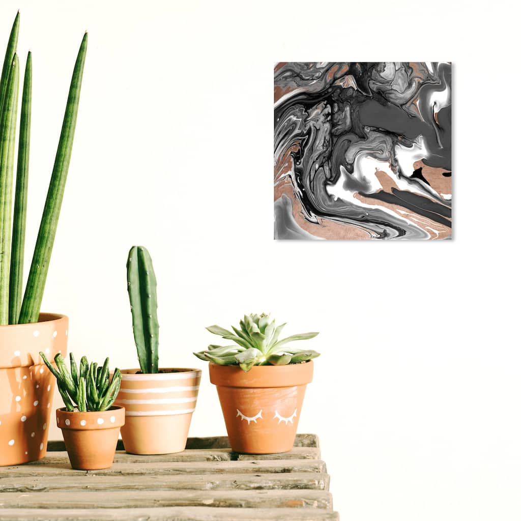 Wynwood Studio Canvas Abstract Classic Palette Black and Metallic Copper Modern & Contemporary Wall Art Canvas Print