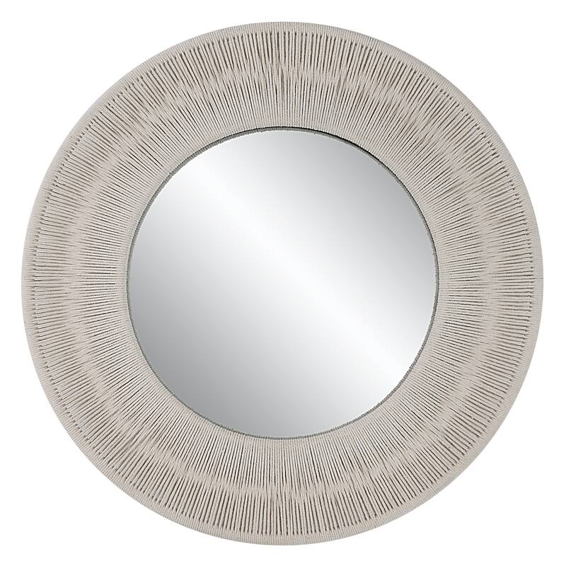 Uttermost Sailor's Knot White Small Round Mirror - 33"W x 33"H x 2.375"D