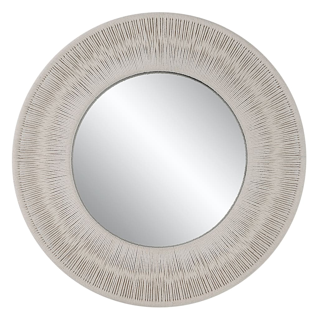 Uttermost Sailor's Knot White Small Round Mirror - 33"W x 33"H x 2.375"D