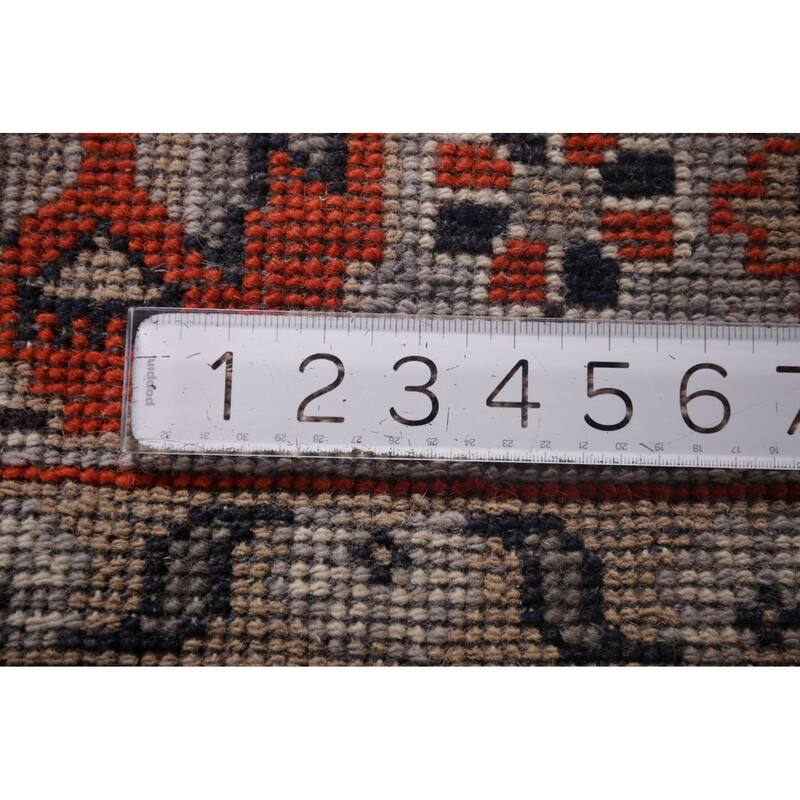 Viss Oriental Area Rug Handmade Geoemtric Orange Wool Carpet - 8'11"x 11'10"