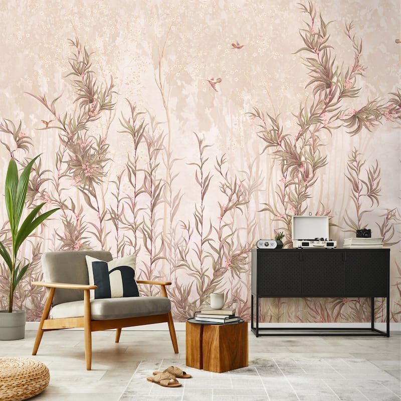 Delicate Wildflowers, Elegant Botanical Wallpaper Mural