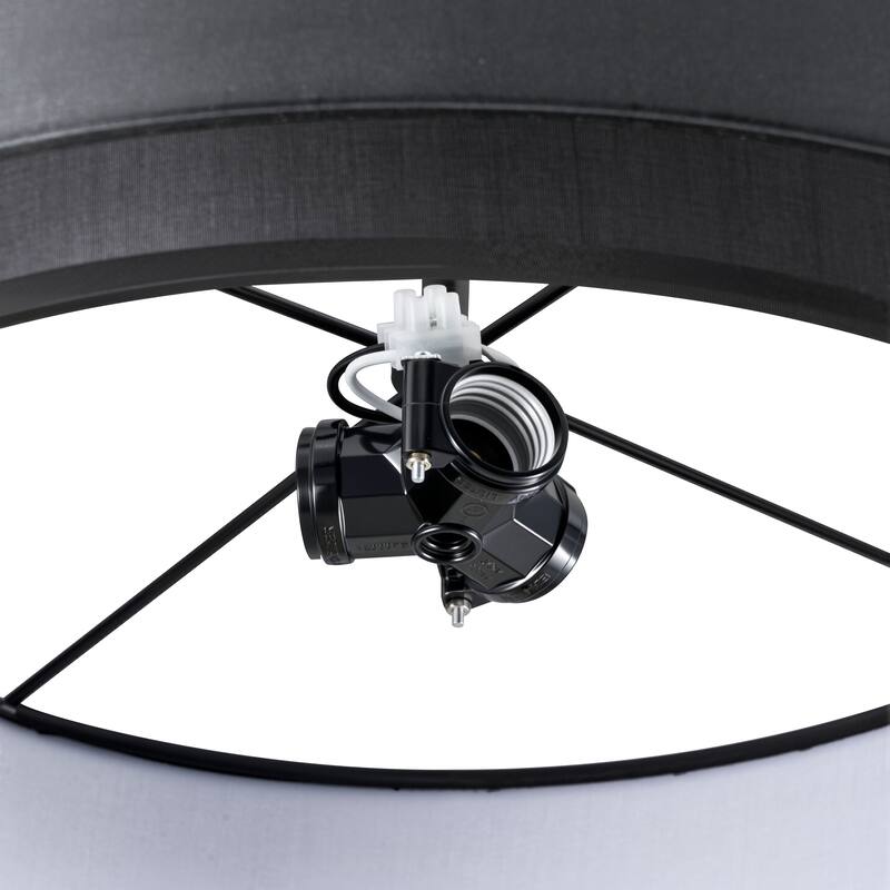 CO-Z 3-Light Antique Bronze Double Drum Pendant Chandelier