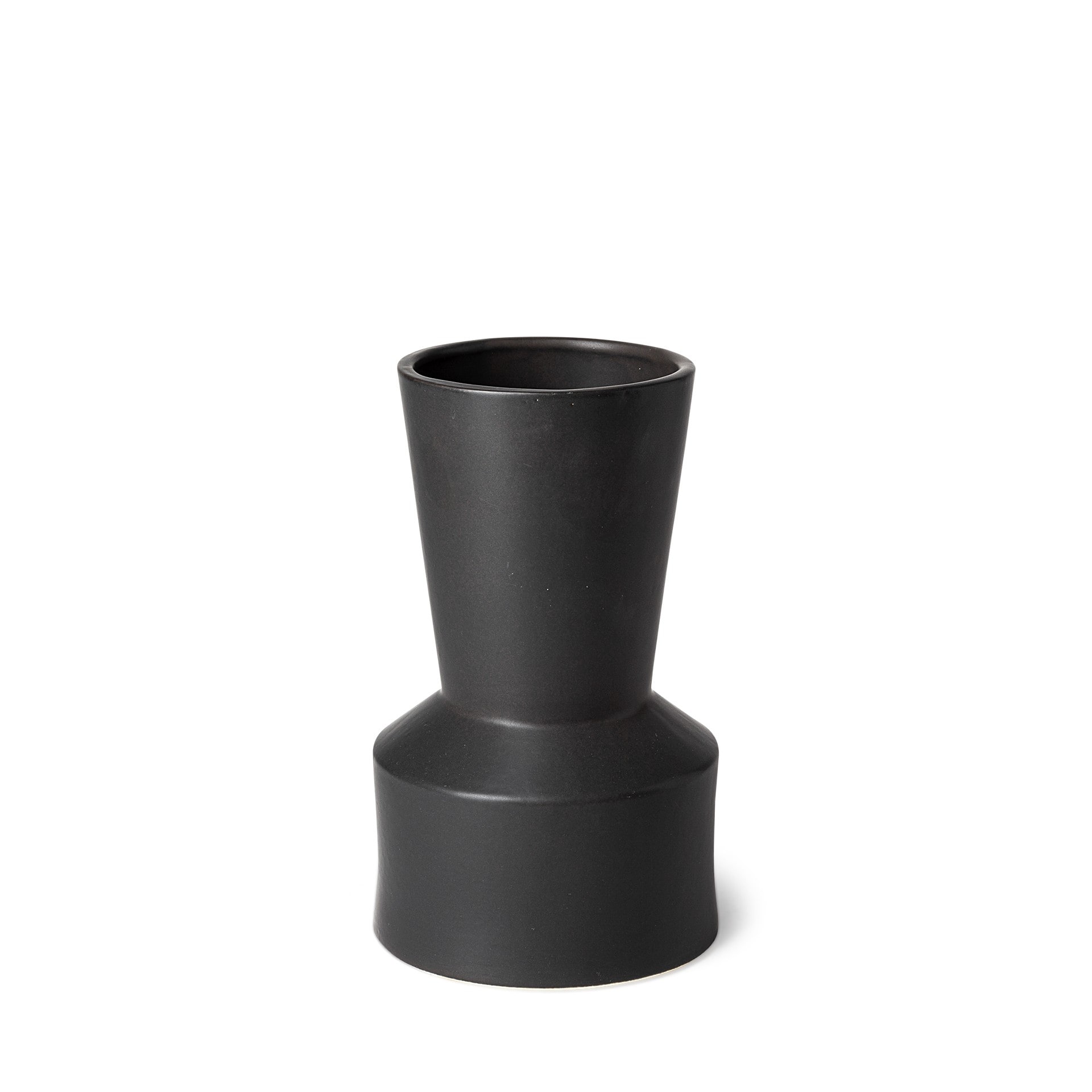 Modern Matte Black Ceramic Vase 9-Inch Cylindrical Decorative Accent for Home - 6